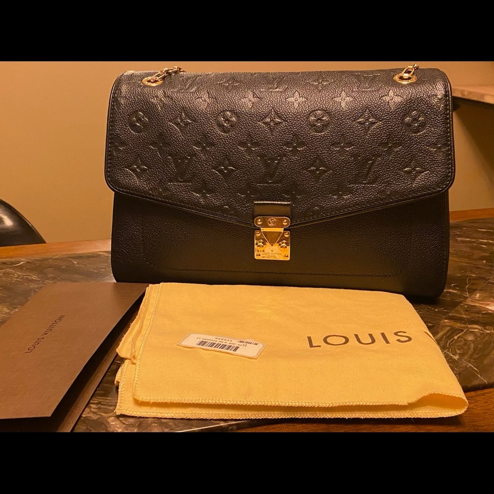 Louis Vuitton Noir Empreinte leather Saint Germain MM black bag purse